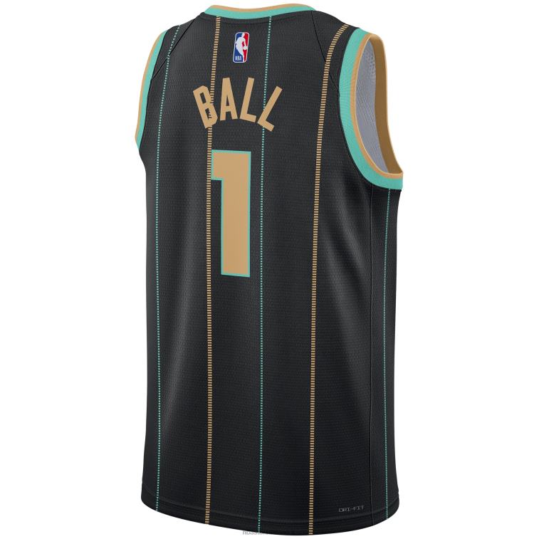 NBA 00F2L77 charlotte hornets lamelo palla jordan marca maglia swingman nera