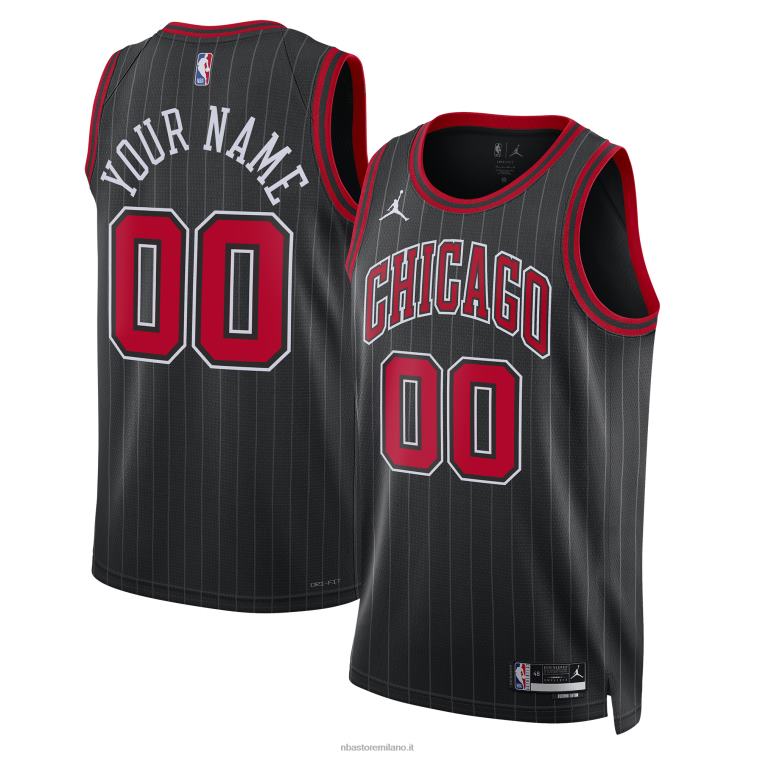 NBA 00F2L557 maglia personalizzata swingman nera marchio Chicago Bulls Jordan