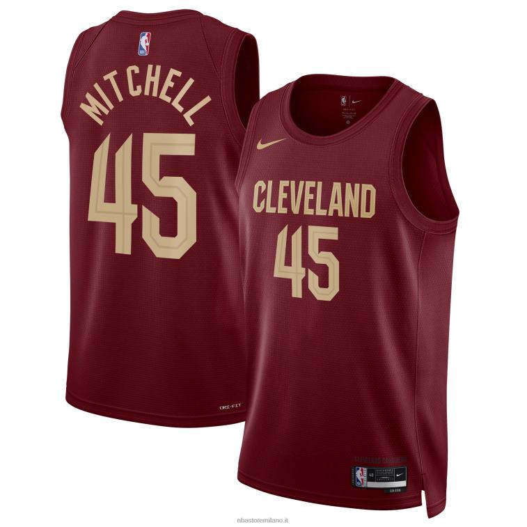 NBA 00F2L1175 cleveland cavaliers donovan mitchell nike maglia swingman bordeaux