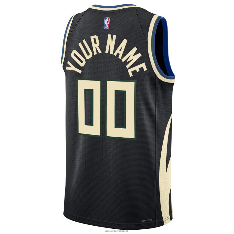 NBA 00F2L3044 milwaukee bucks jordan marca maglia nera swingman personalizzata