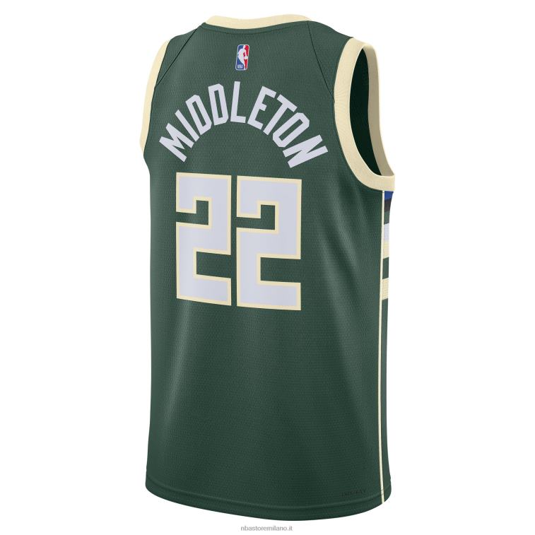 NBA 00F2L7236 milwaukee bucks khris middleton maglia nike hunter verde swingman