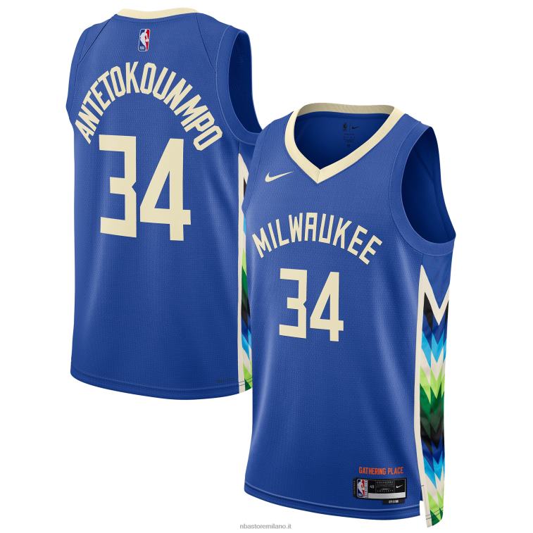NBA 00F2L85 maglia milwaukee bucks giannis antetokounmpo nike royal swingman