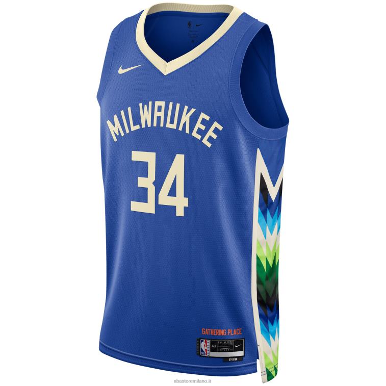 NBA 00F2L85 maglia milwaukee bucks giannis antetokounmpo nike royal swingman