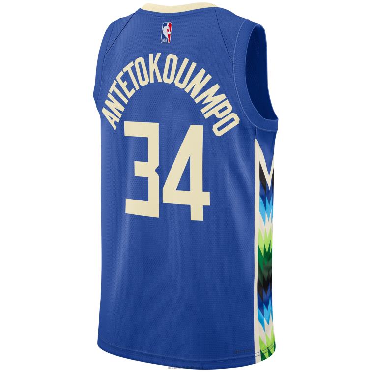 NBA 00F2L85 maglia milwaukee bucks giannis antetokounmpo nike royal swingman