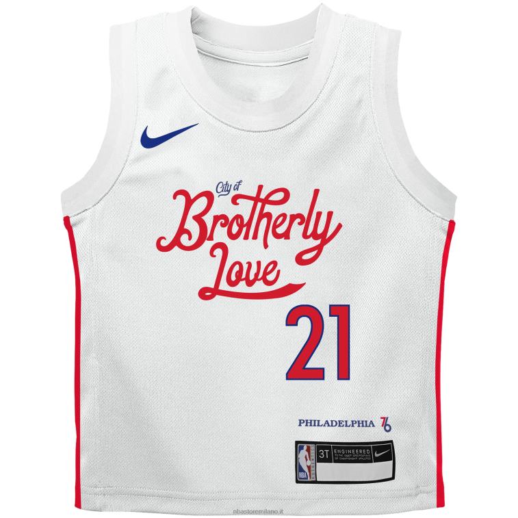 NBA 00F2L16962 maglia bambino philadelphia 76ers joel embiid nike replica bianca