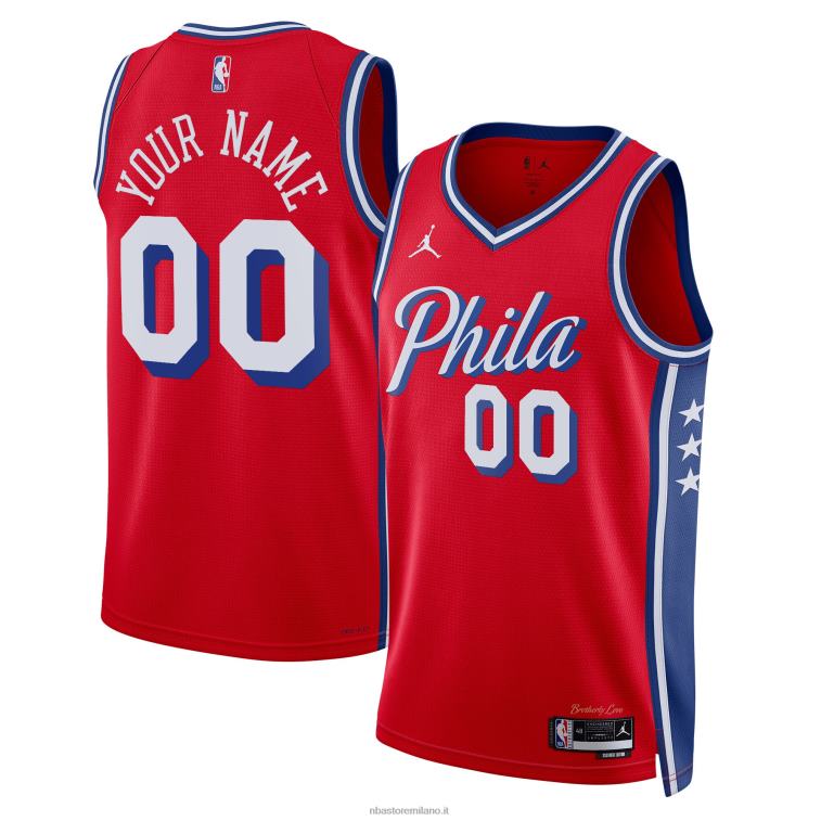 NBA 00F2L2429 Filadelfia 76ers jordan marca maglia rossa swingman personalizzata