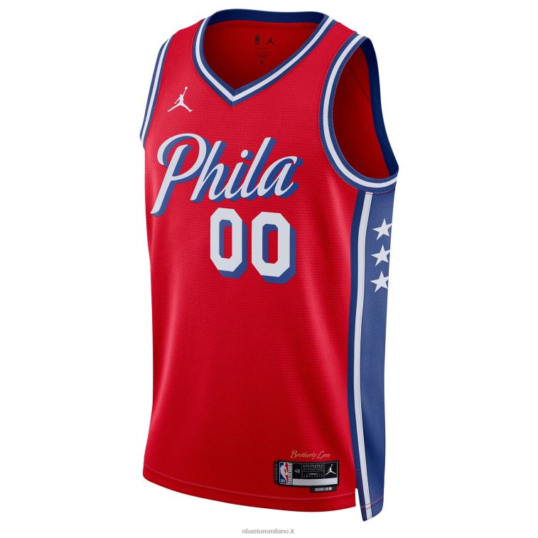 NBA 00F2L2429 Filadelfia 76ers jordan marca maglia rossa swingman personalizzata