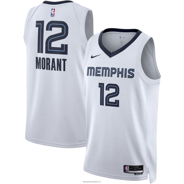 NBA 00F2L50 memphis grizzlies ja morant nike maglia bianca swingman