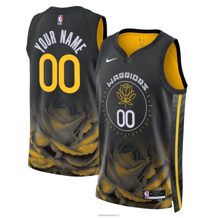 NBA 00F2L134 maglia personalizzata swingman nera dei golden state warriors