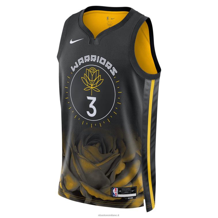 NBA 00F2L272 maglia nera swingman dei golden state warriors jordan poole