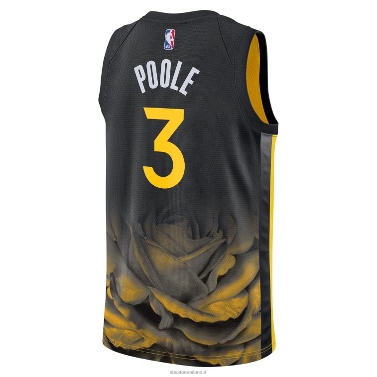 NBA 00F2L272 maglia nera swingman dei golden state warriors jordan poole