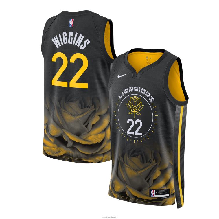 NBA 00F2L384 maglia nera swingman dei golden state warriors andrew wiggins