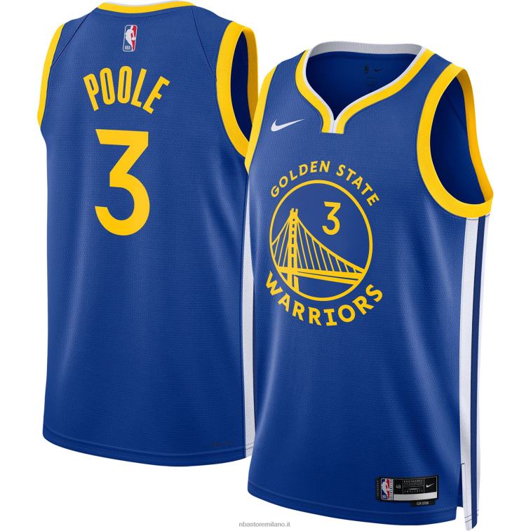 NBA 00F2L5156 maglia nike royal swingman dei golden state warriors jordan poole