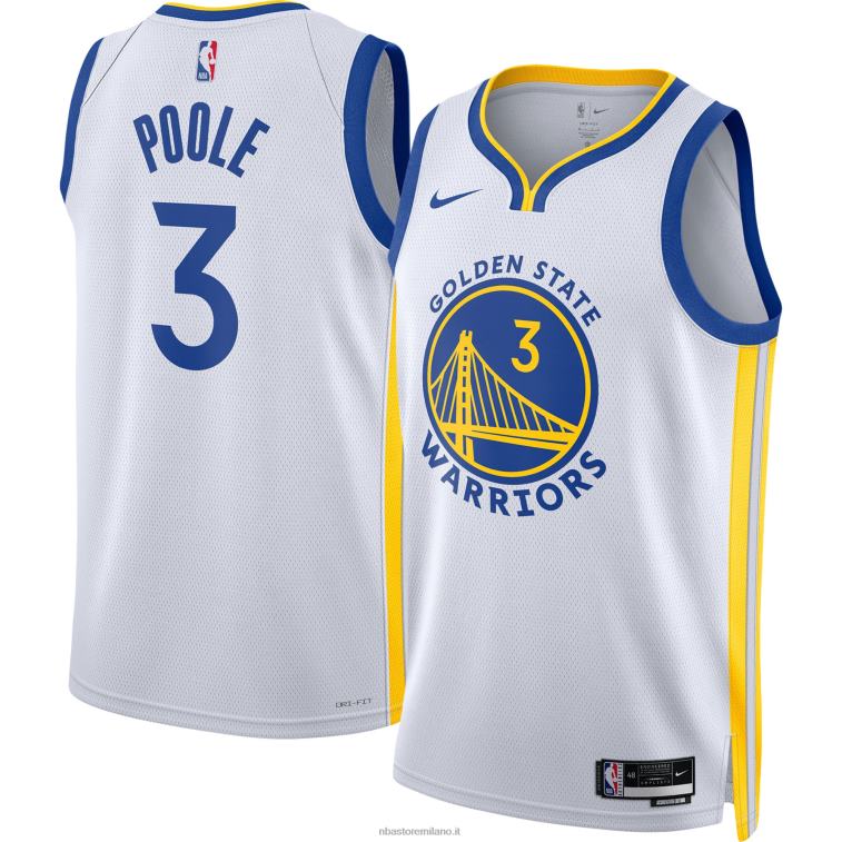NBA 00F2L8765 maglia bianca swingman dei golden state warriors jordan poole nike