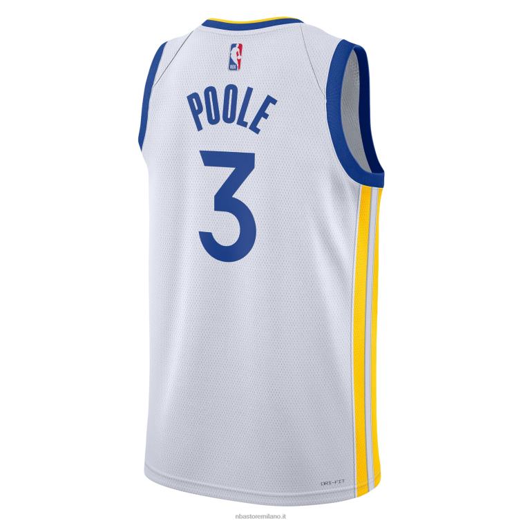 NBA 00F2L8765 maglia bianca swingman dei golden state warriors jordan poole nike