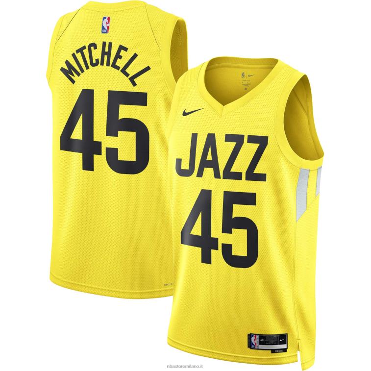NBA 00F2L4222 utah jazz donovan mitchell maglia nike gold swingman