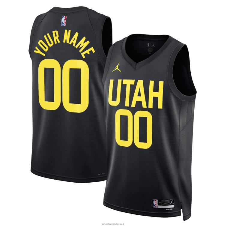 NBA 00F2L954 utah jazz jordan marca maglia nera swingman personalizzata