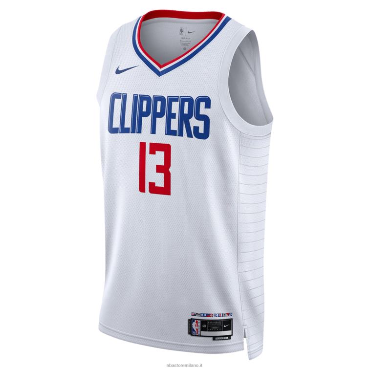 NBA 00F2L5046 la clippers paul george nike maglia swingman bianca