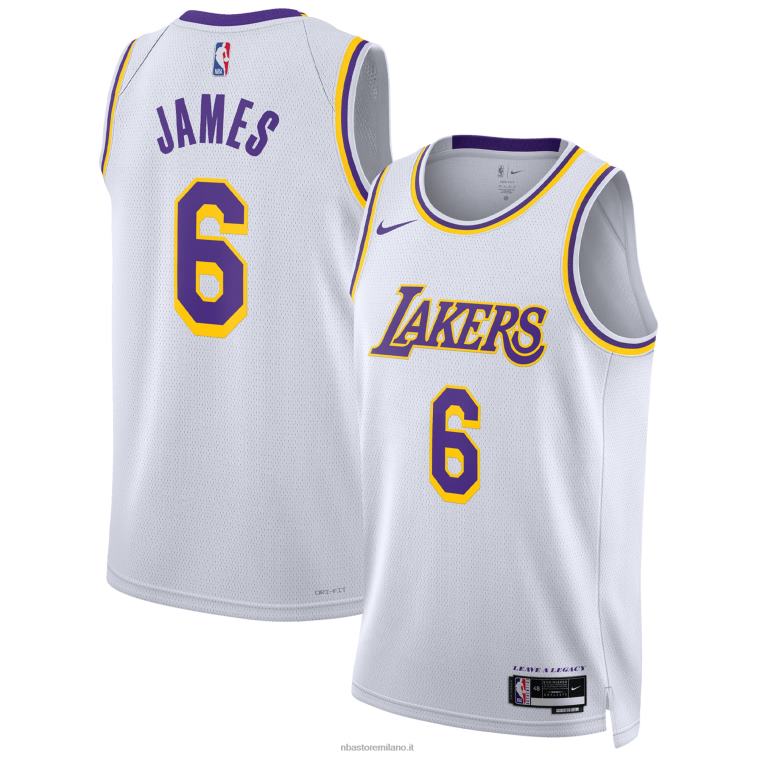 NBA 00F2L153 los angeles lakers lebron james nike maglia bianca swingman