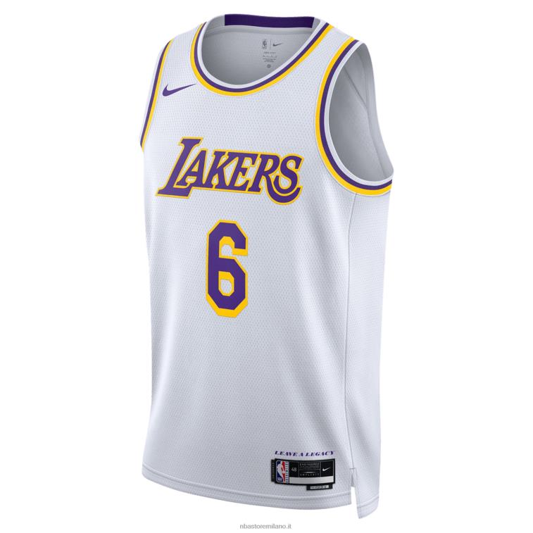 NBA 00F2L153 los angeles lakers lebron james nike maglia bianca swingman