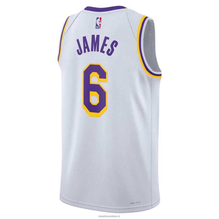 NBA 00F2L153 los angeles lakers lebron james nike maglia bianca swingman