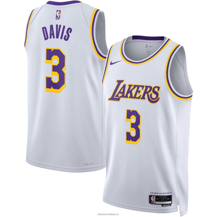NBA 00F2L2573 los angeles lakers anthony davis nike maglia bianca swingman