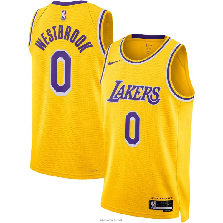 NBA 00F2L323 maglia los angeles lakers russell westbrook nike gold swingman