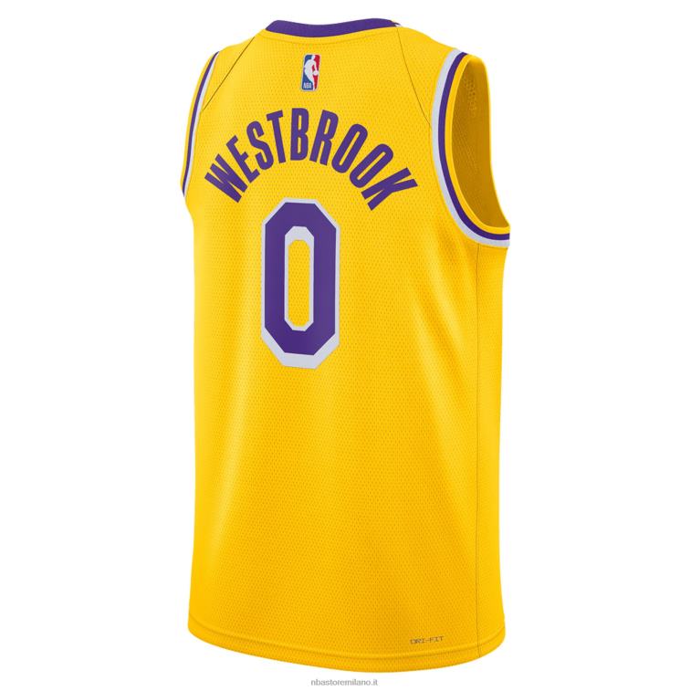 NBA 00F2L323 maglia los angeles lakers russell westbrook nike gold swingman