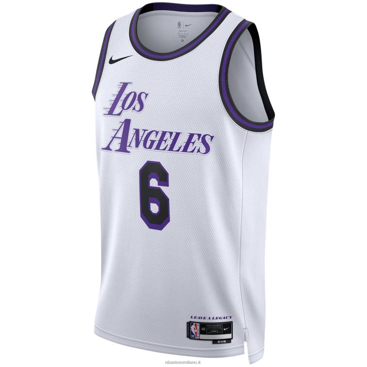 NBA 00F2L75 los angeles lakers lebron james nike maglia bianca swingman