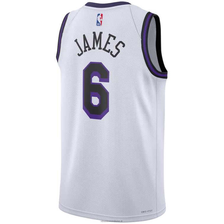 NBA 00F2L75 los angeles lakers lebron james nike maglia bianca swingman
