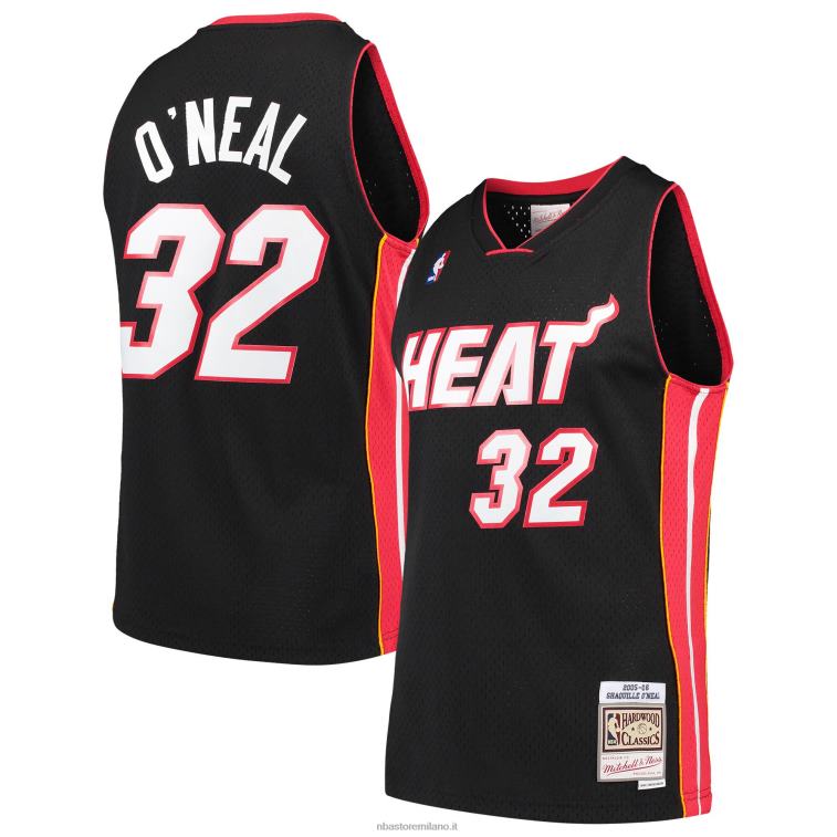 NBA 00F2L2193 maglia shaquille o\'neal miami heat mitchell & ness hardwood classics swingman - nera