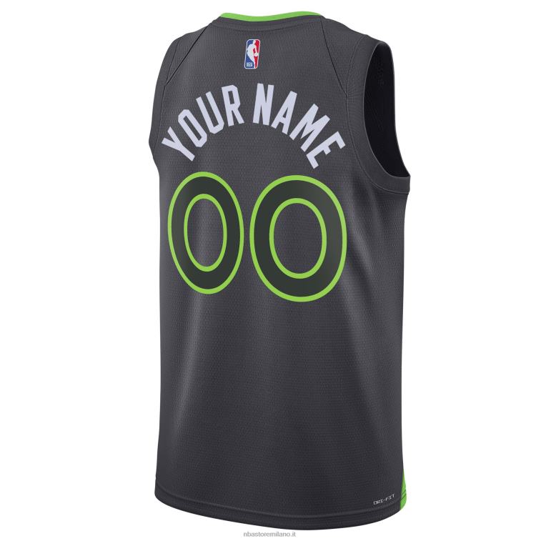 NBA 00F2L1872 Minnesota Timberwolves Jordan marca maglia nera swingman personalizzata