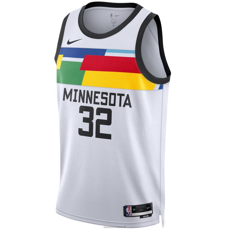 NBA 00F2L8114 Minnesota Timberwolves Karl-Anthony Town Nike maglia bianca swingman
