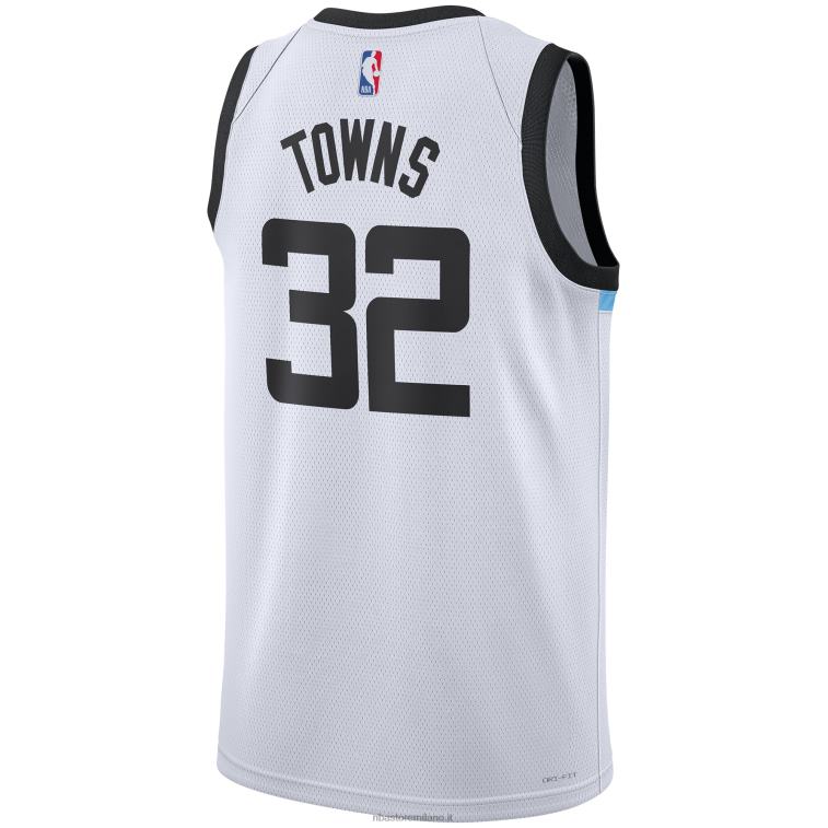 NBA 00F2L8114 Minnesota Timberwolves Karl-Anthony Town Nike maglia bianca swingman