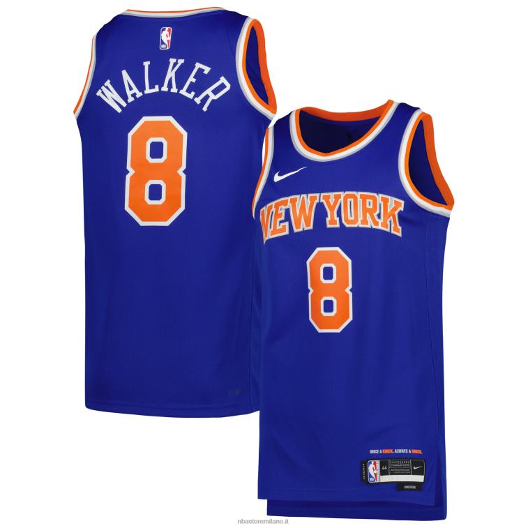 NBA 00F2L10553 new york knicks kemba walker nike maglia blu swingman