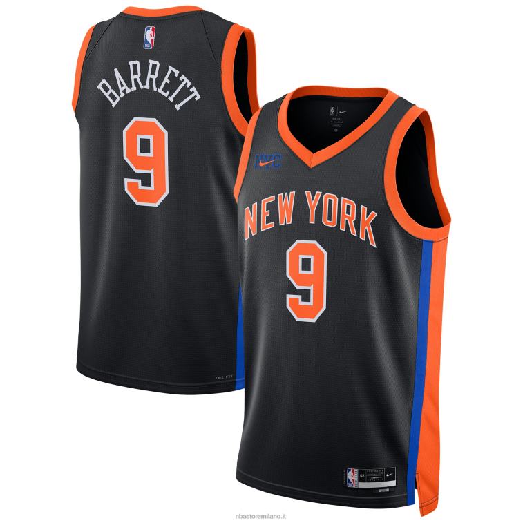 NBA 00F2L193 new york knicks rj barrett maglia nera swingman nike