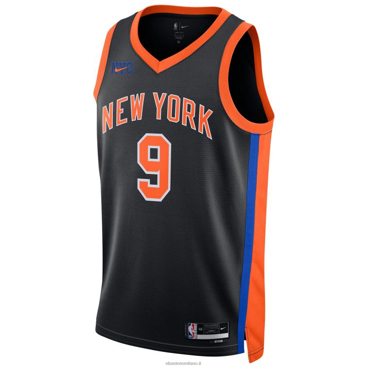 NBA 00F2L193 new york knicks rj barrett maglia nera swingman nike