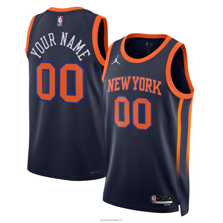 NBA 00F2L227 New York Knicks Jordan Brand Navy Swingman Maglia Personalizzata