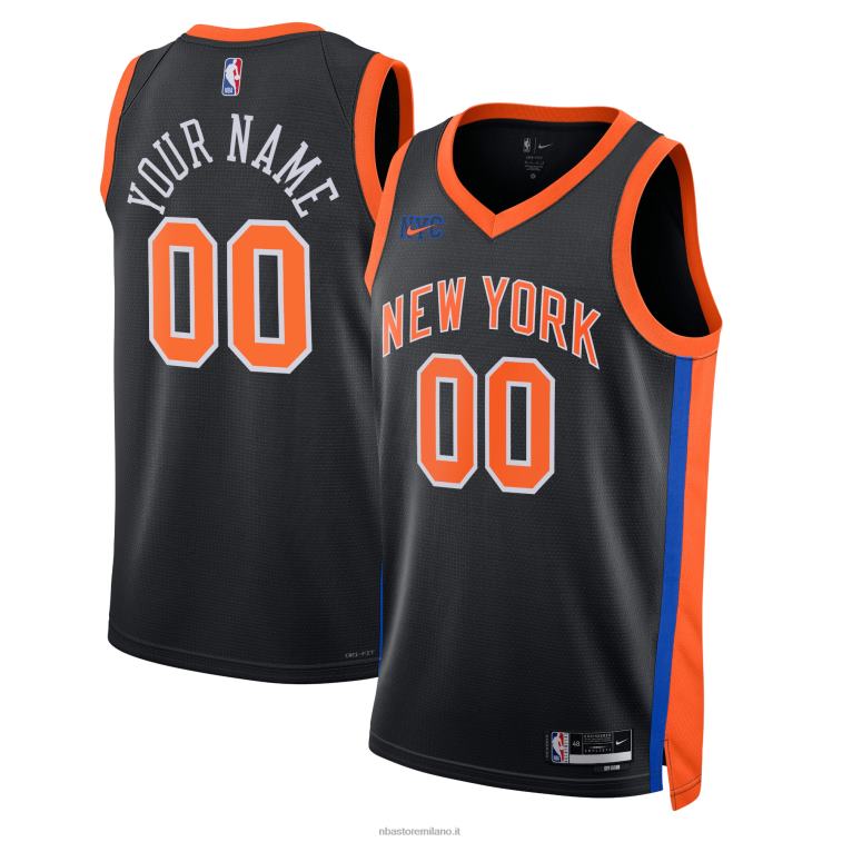 NBA 00F2L43 New York Knicks Nike maglia nera Swingman personalizzata