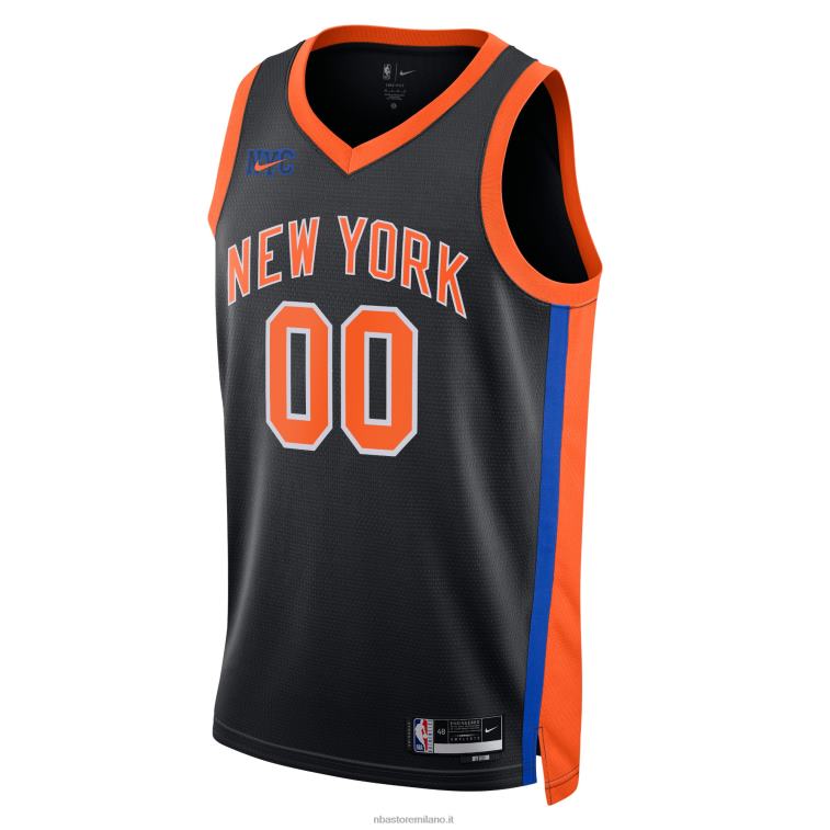 NBA 00F2L43 New York Knicks Nike maglia nera Swingman personalizzata