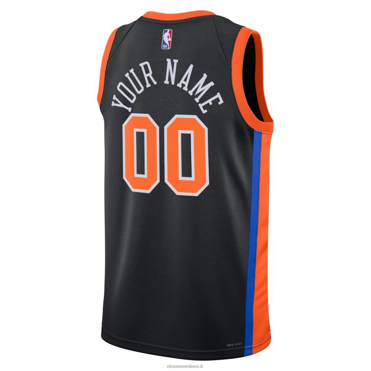 NBA 00F2L43 New York Knicks Nike maglia nera Swingman personalizzata