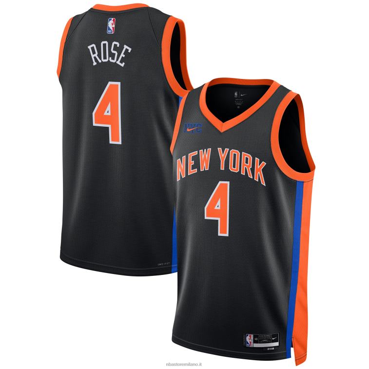 NBA 00F2L7991 new york knicks derrick rose nike maglia nera swingman