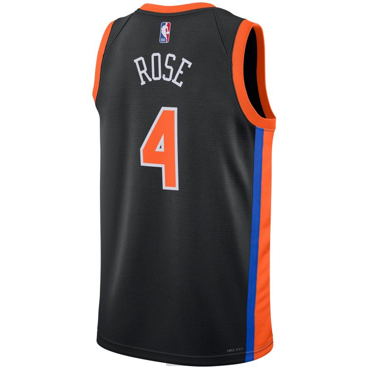 NBA 00F2L7991 new york knicks derrick rose nike maglia nera swingman