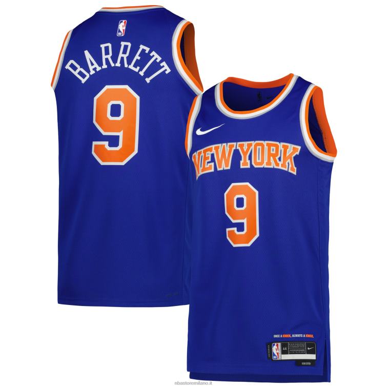 NBA 00F2L814 new york knicks rj barrett maglia nike blue swingman