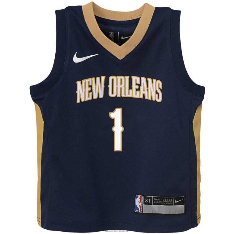 NBA 00F2L17243 bambino new orleans pelicans zion williamson nike navy replica jersey