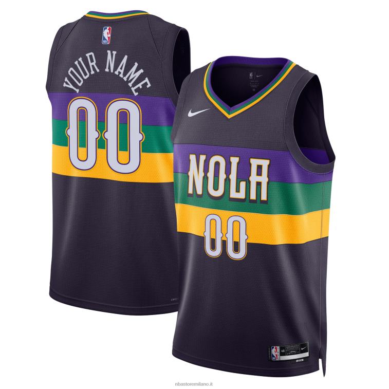 NBA 00F2L289 new orleans pellicani nike viola swingman maglia personalizzata