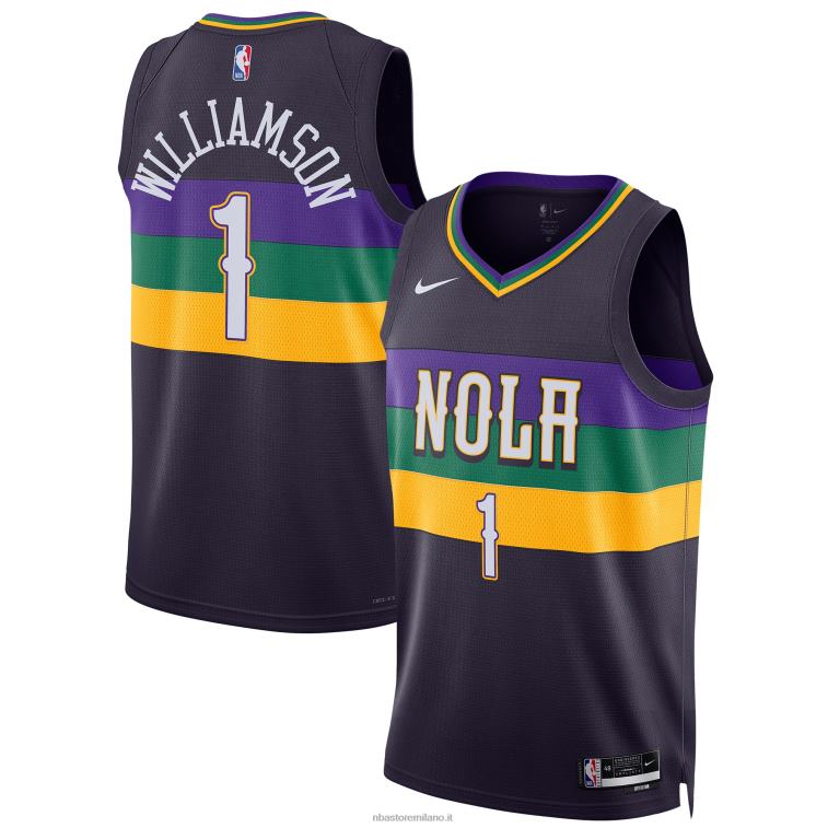 NBA 00F2L5115 new orleans pelicans zion williamson nike maglia viola swingman