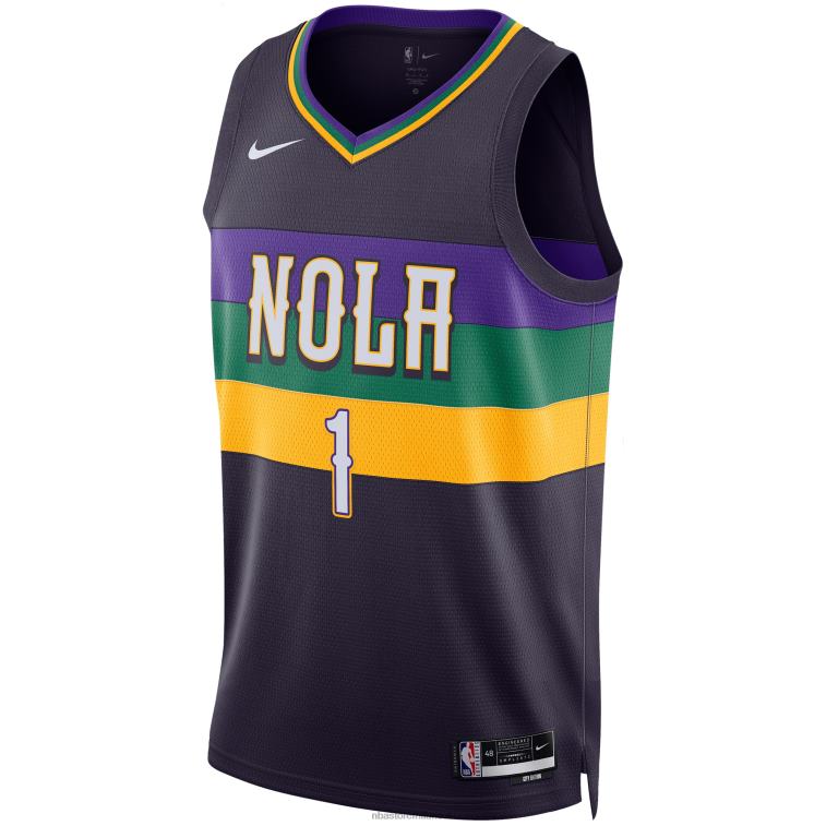 NBA 00F2L5115 new orleans pelicans zion williamson nike maglia viola swingman