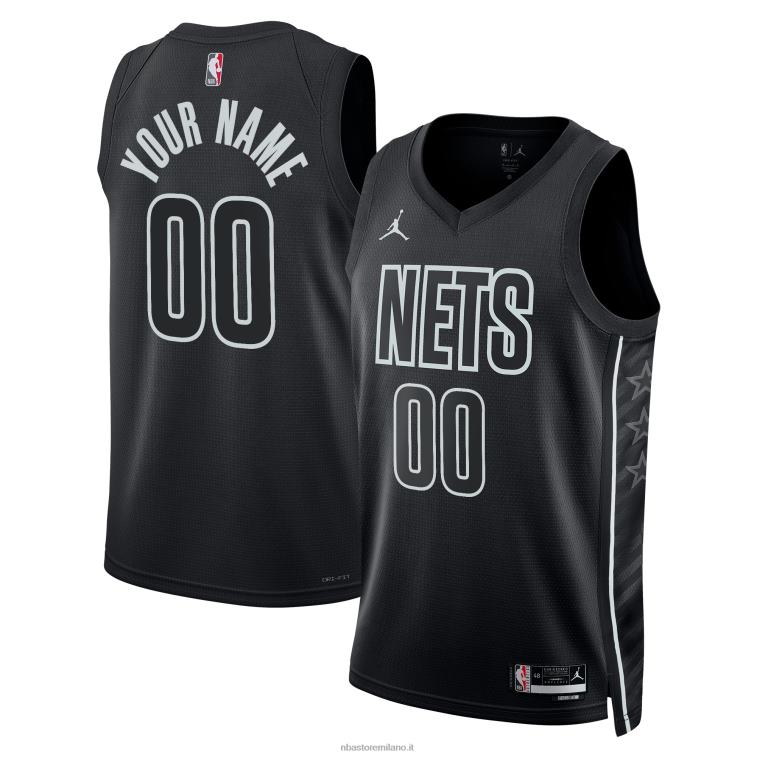 NBA 00F2L904 brooklyn nets jordan marca maglia nera swingman personalizzata
