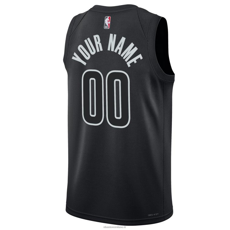 NBA 00F2L904 brooklyn nets jordan marca maglia nera swingman personalizzata